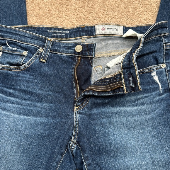 Adriano Goldschmied The Legging Ankle Mid Rise Skinny Raw Hem Jeans Size 29 - Picture 7 of 10